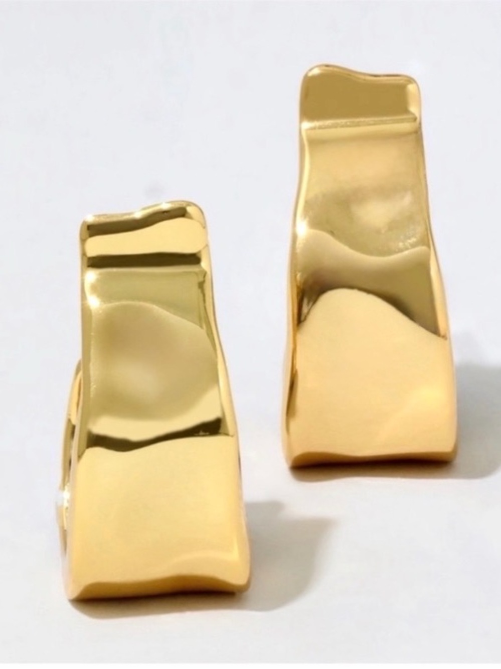NEW Alexis Bittar Brut Molten Ribbon Earrings 14k Gold Plate Hammered JL23